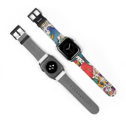 Abstract Surrealism Watercolor Dreams - Leather Apple Watch Strap/Band