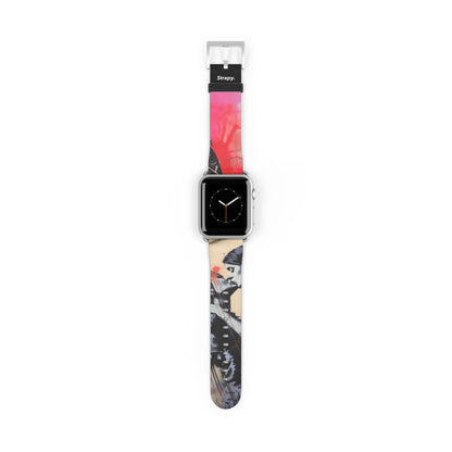 Pochoir Love is Love (She/Her/Ils) Pride - Bracelet/Bande Apple Watch en cuir