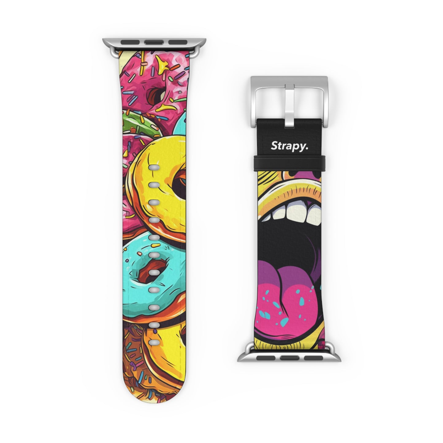 Art Pop Tasty Donuts - Leather Apple Watch Strap/Band