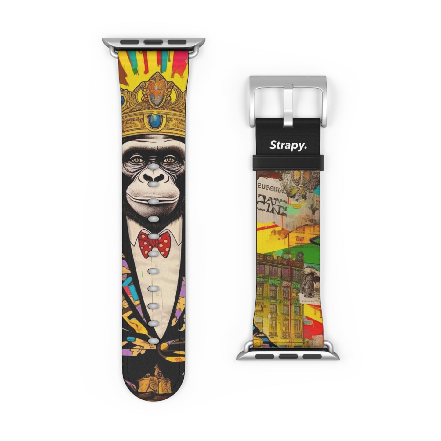 Art Pop Alec Monopoly Homage King Monkey – Apple Watch Armband/Band aus Leder