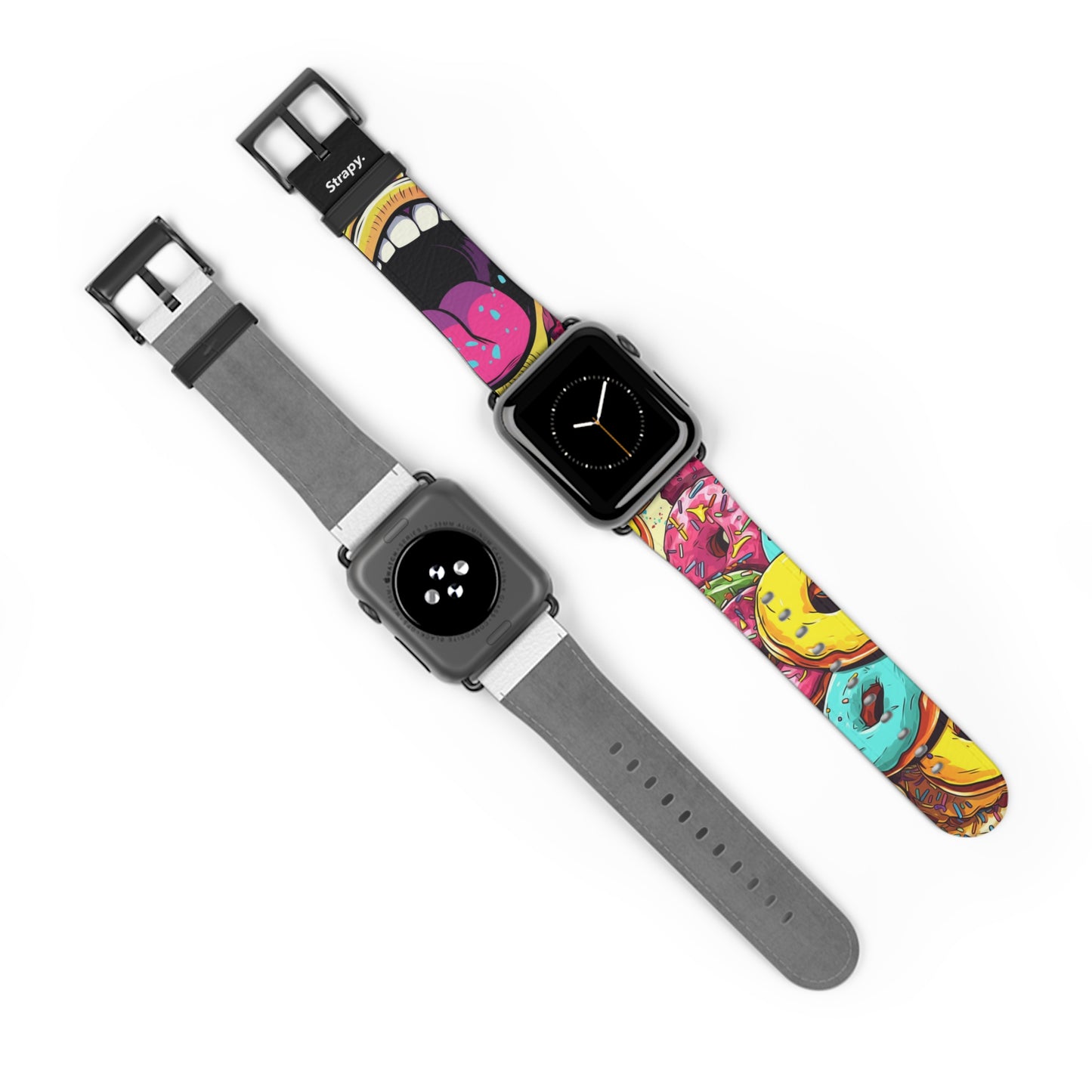 Art Pop Tasty Donuts - Leather Apple Watch Strap/Band