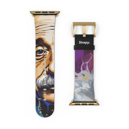 Art Pop  Albert Einstein - Leather Apple Watch Strap/Band