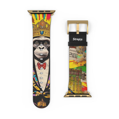 Art Pop Alec Monopoly Homage King Monkey - Leather Apple Watch Strap/Band