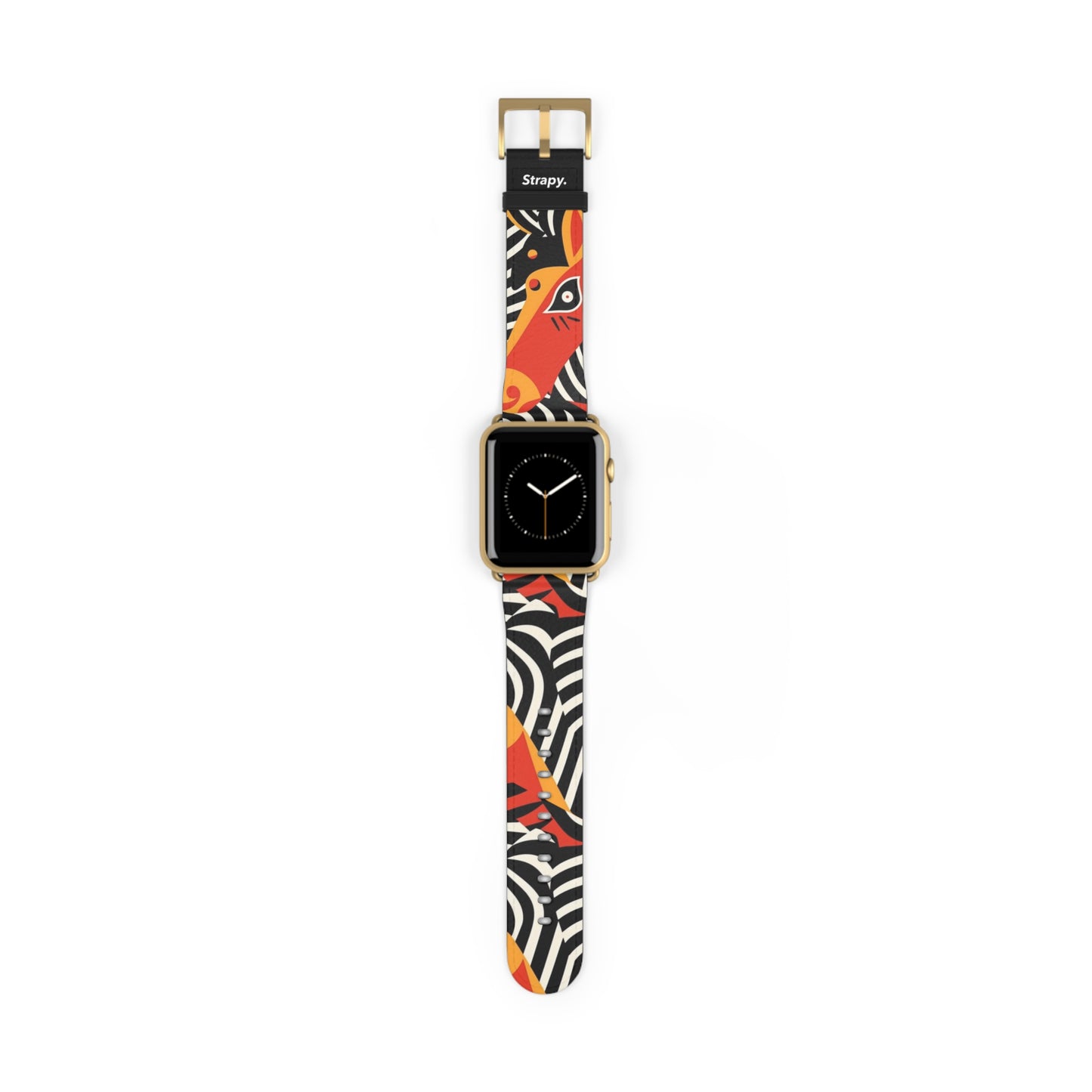 Abstraktes Zebra-Picasso-Muster – Apple-Watch-Armband aus Leder