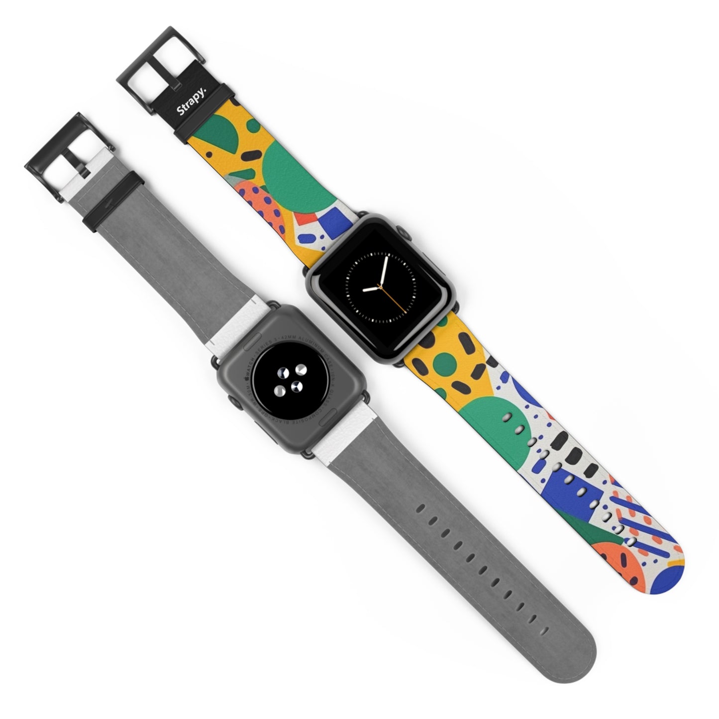 Abstract Minimalist Confetti Pattern - Leather Apple Watch Strap/Band