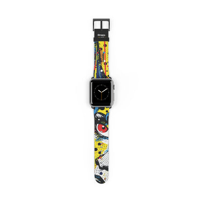 Comic Art Pop Lichtenstein Homage Apocalypse Leather Apple Watch Band