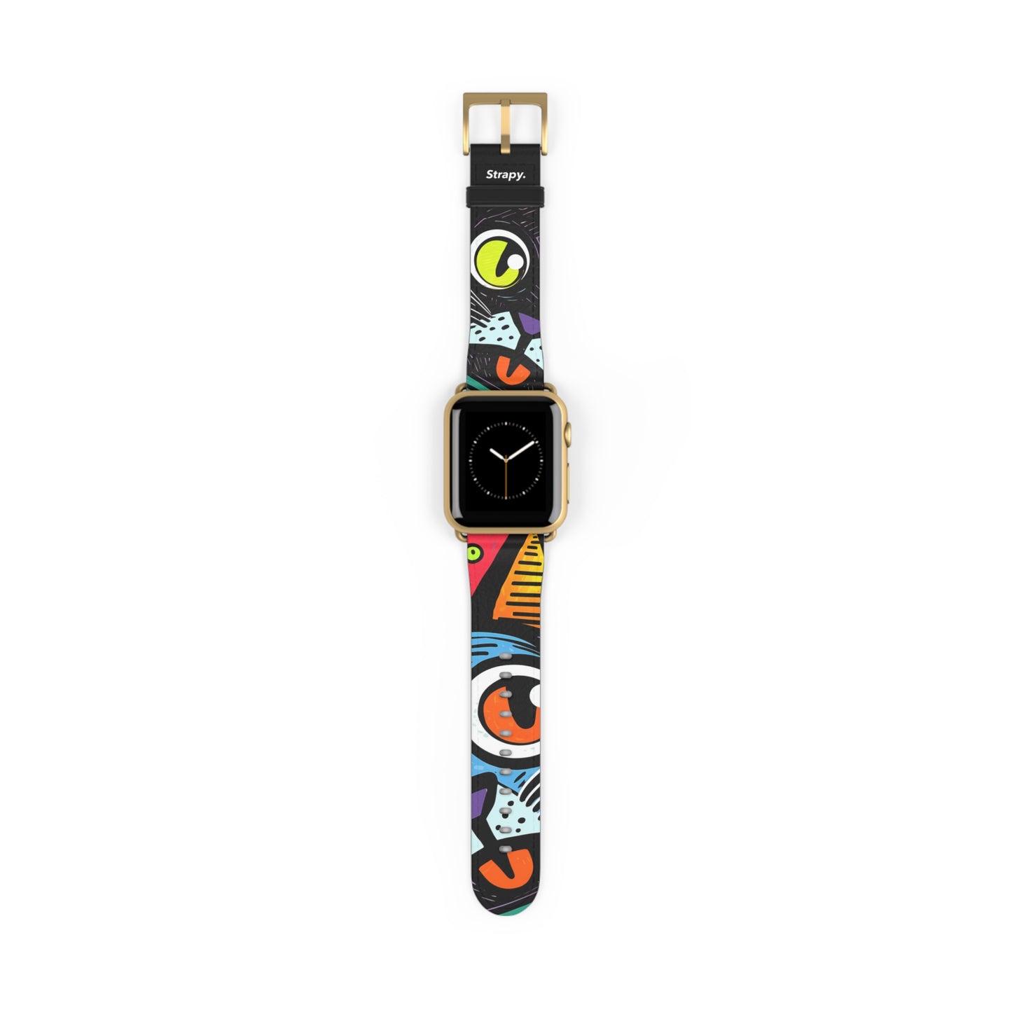 Abstract Art Pop Cats - Leather Apple Watch Strap/Band