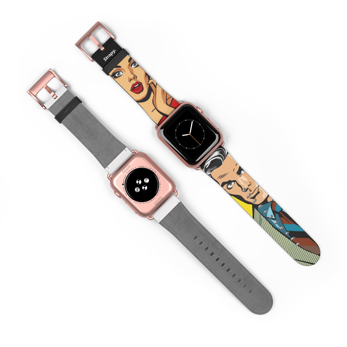 Vintage Art Pop Too Handsome - Bracelet/Bande Apple Watch en cuir