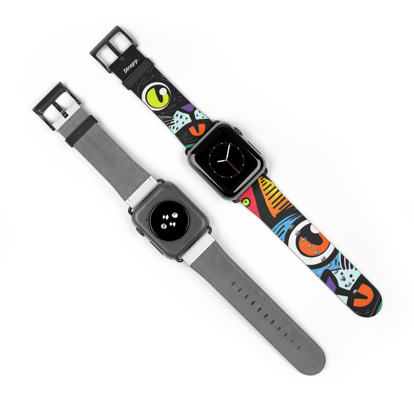 Chats Pop Art Abstrait - Bracelet/Bande Apple Watch en cuir