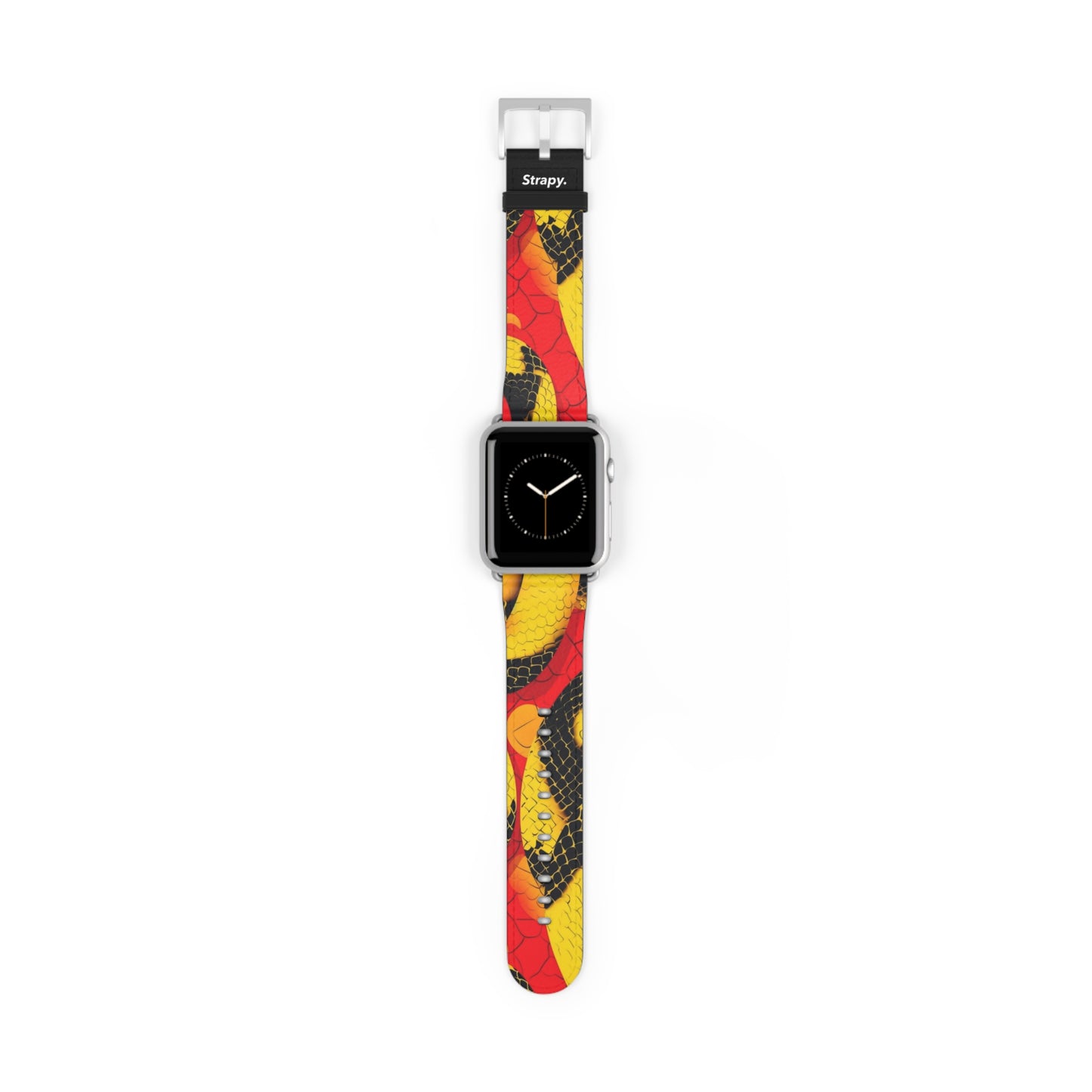 Surreal Art Pop Fire Snake Pattern – Apple Watch Armband/Band aus Leder