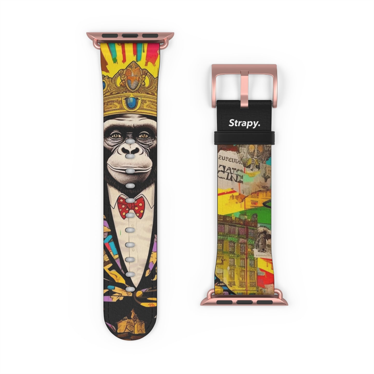 Art Pop Alec Monopoly Homage King Monkey – Apple Watch Armband/Band aus Leder