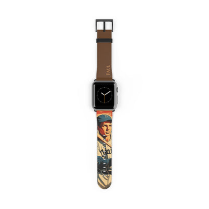 Baseball vintage des années 50 - Bracelet/Bande Apple Watch en cuir