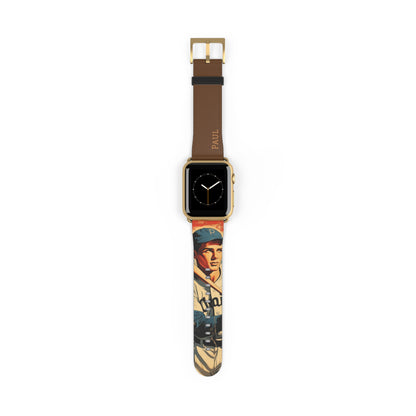 Baseball vintage des années 50 - Bracelet/Bande Apple Watch en cuir