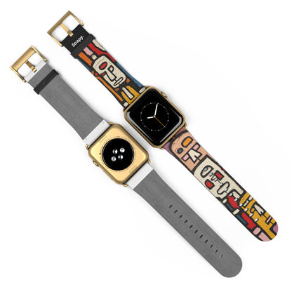 Abstract Debuffet Homage People - Leather Apple Watch Strap/Band