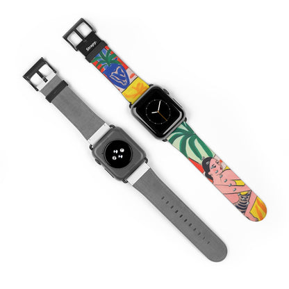 Painting Henri Matisse Homage Sitting Woman - Leather Apple Watch Strap/Band