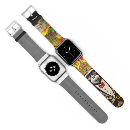 Art Pop Alec Monopoly Homage King Monkey - Leather Apple Watch Strap/Band