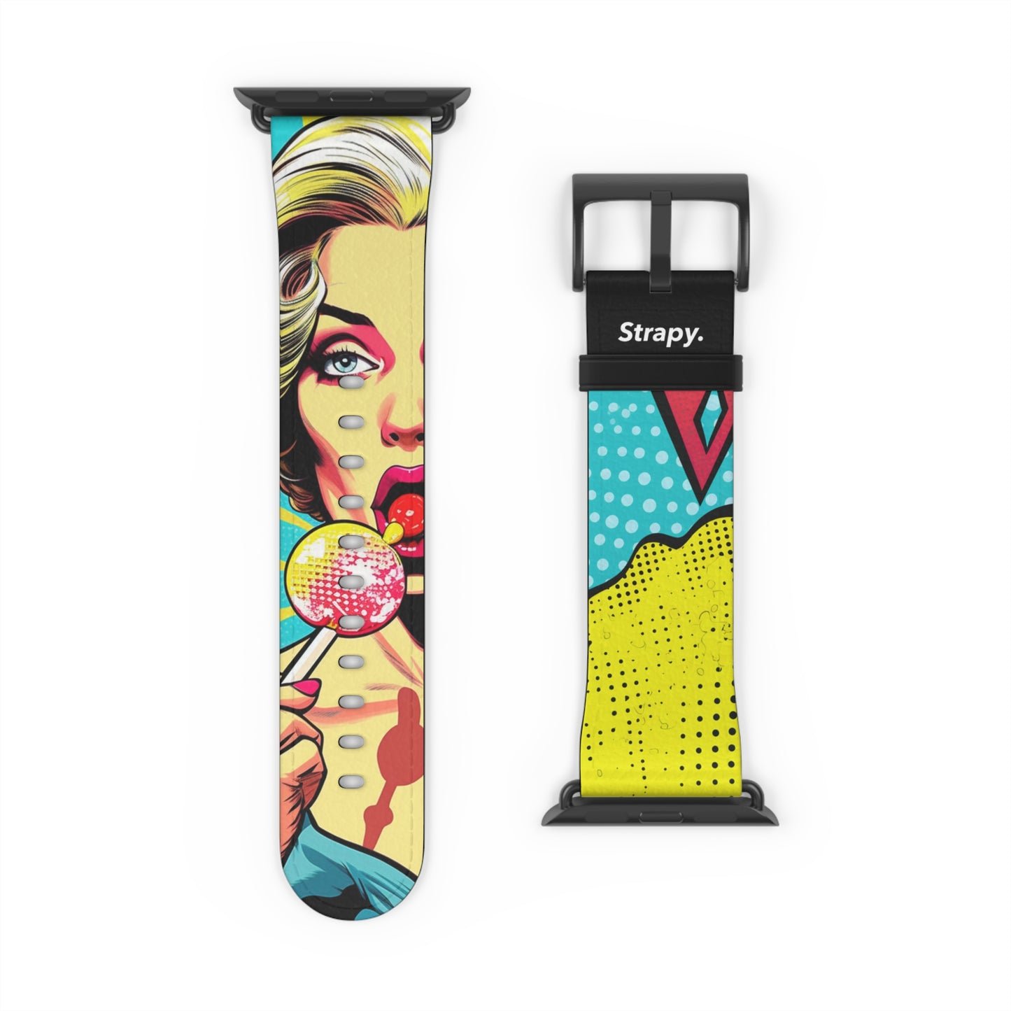 Artpop Comic Lollipop- Leather Apple Watch Strap/Band