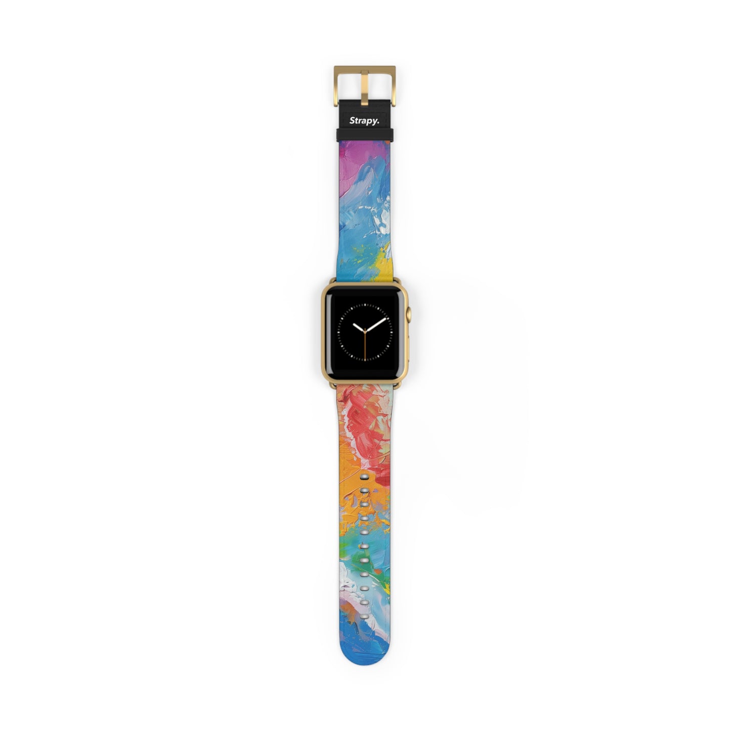 Rainbow Pride Contemporary Acrylic Abstract Pattern Leather Apple Watch Band