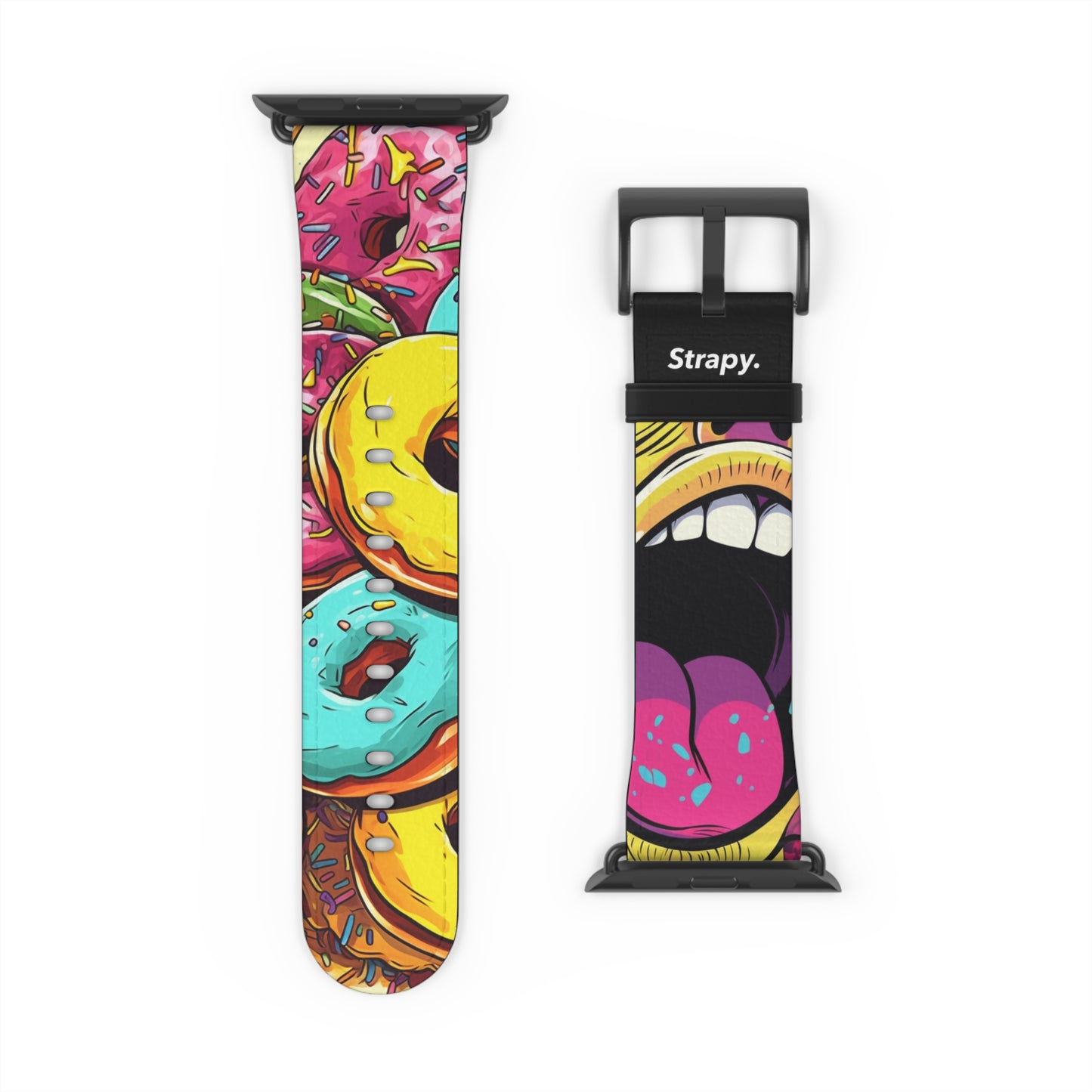 Art Pop Tasty Donuts - Leather Apple Watch Strap/Band