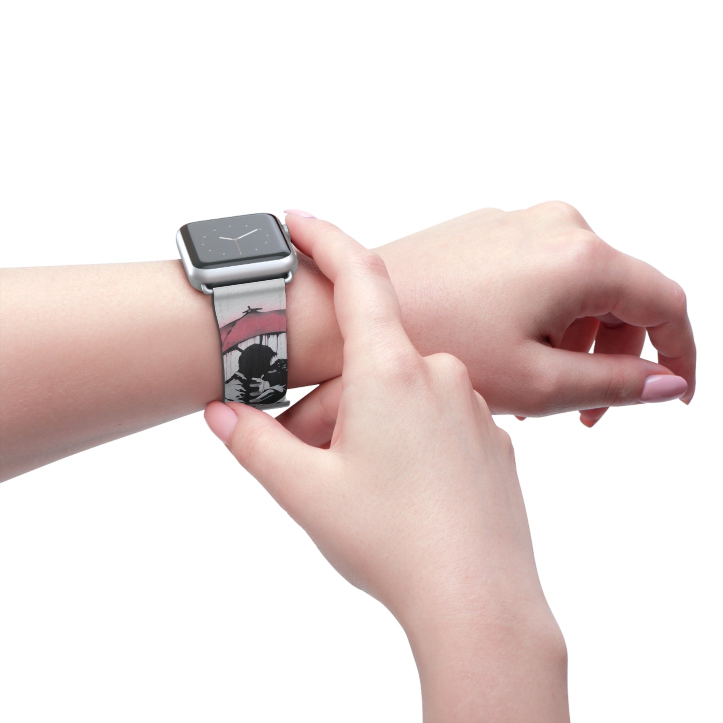 Pochoir Amour éternel - Bracelet/Bande Apple Watch en cuir