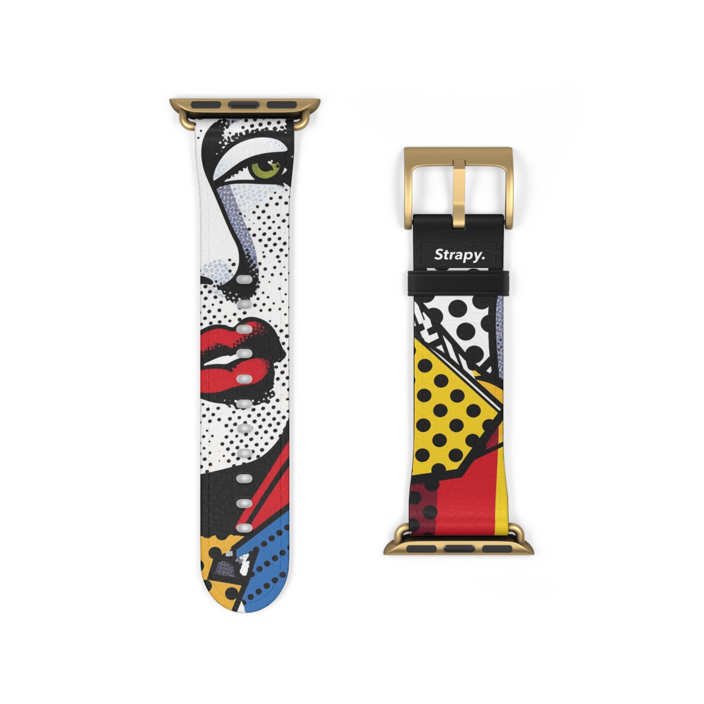 Comic Art Pop Lichtenstein Homage Woman - Leather Apple Watch Strap/Band