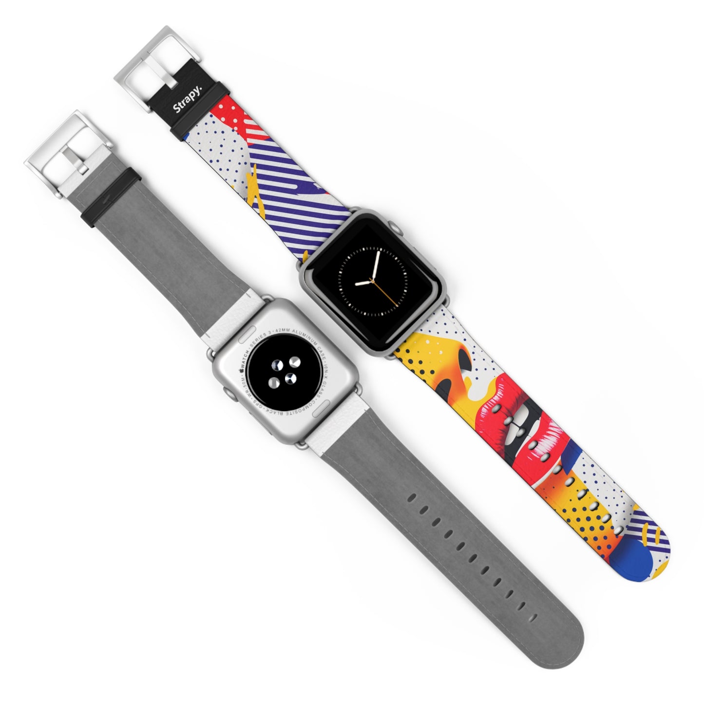 Art Pop Lichtenstein Homage Lips - Leather Apple Watch Strap/Band