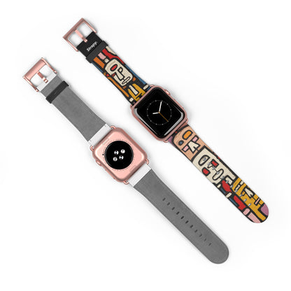 Abstract Debuffet Homage People - Leather Apple Watch Strap/Band