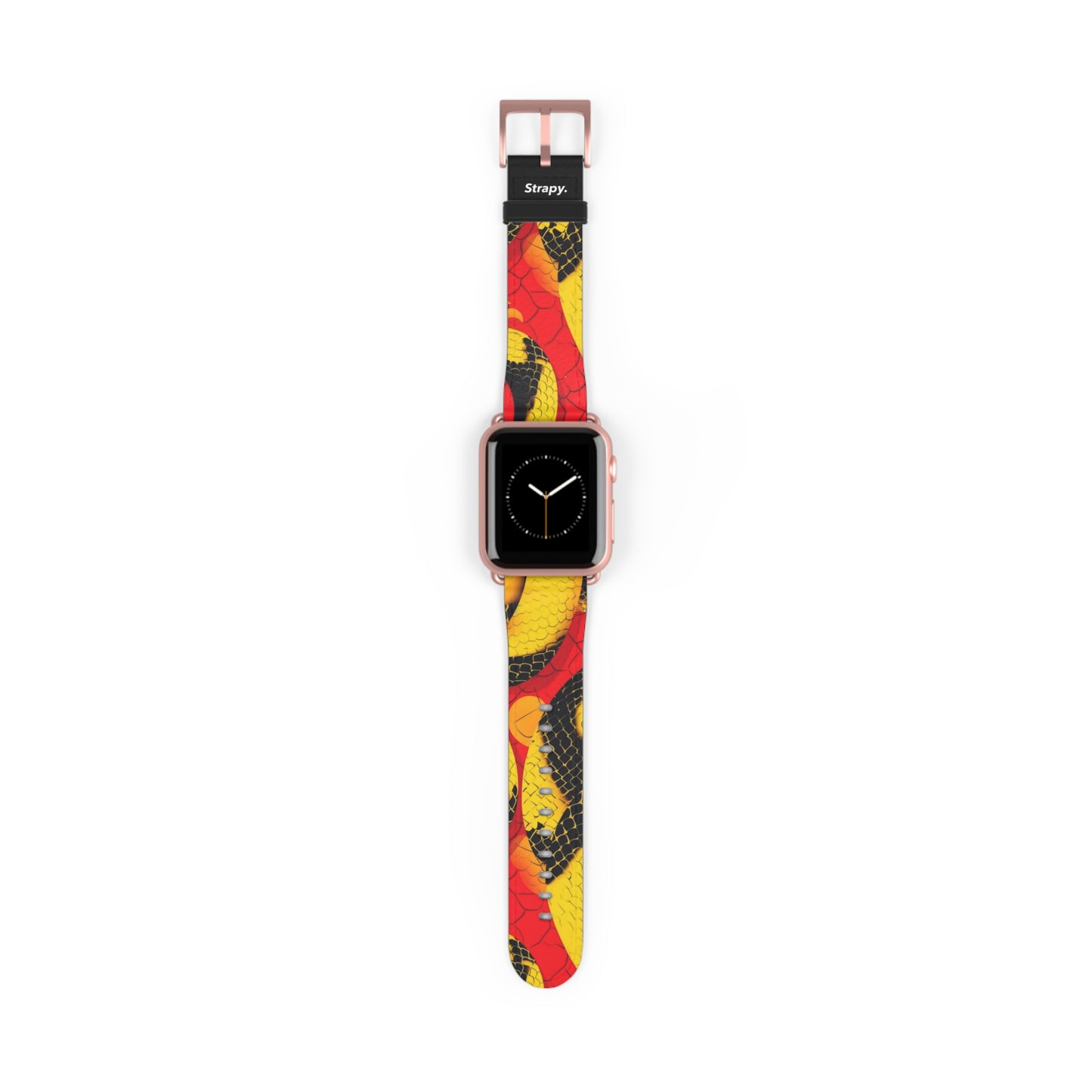 Surreal Art Pop Fire Snake Pattern - Leather Apple Watch Strap/Band