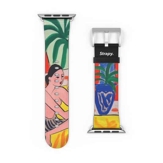 Malerei Henri Matisse Hommage Sitzende Frau – Apple Watch Armband/Band aus Leder