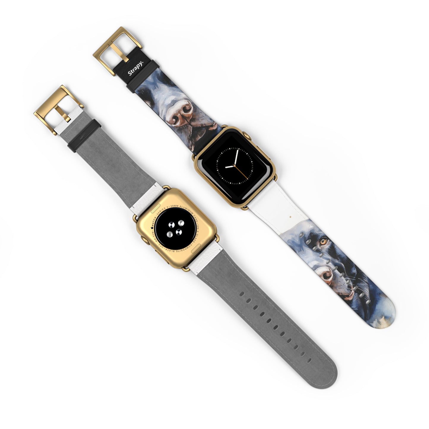 Aquarela Labrador Love - Bracelet/Bande Apple Watch en cuir