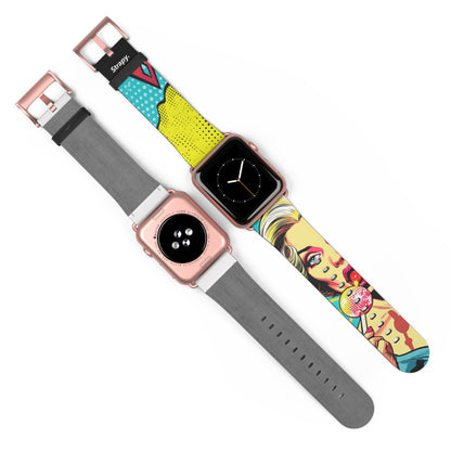 Artpop Comic Lollipop- Leather Apple Watch Strap/Band