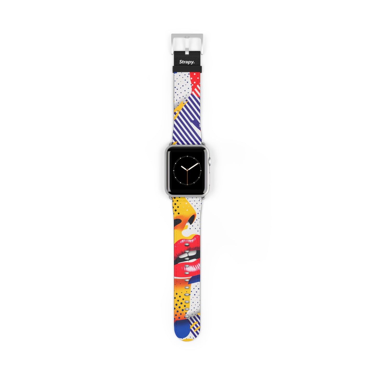 Art Pop Lichtenstein Homage Lips – Apple Watch Armband/Band aus Leder