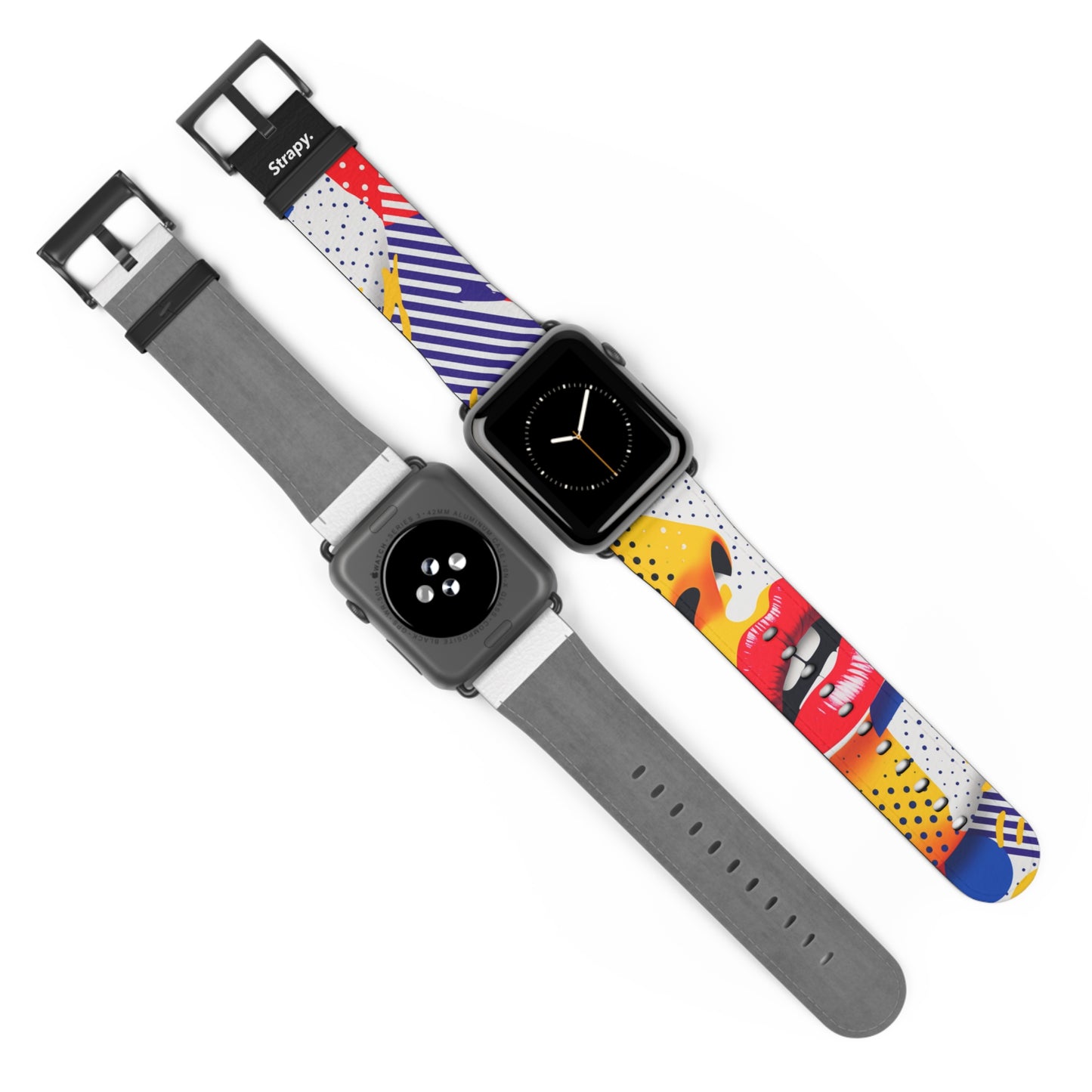 Art Pop Lichtenstein Homage Lips – Apple Watch Armband/Band aus Leder