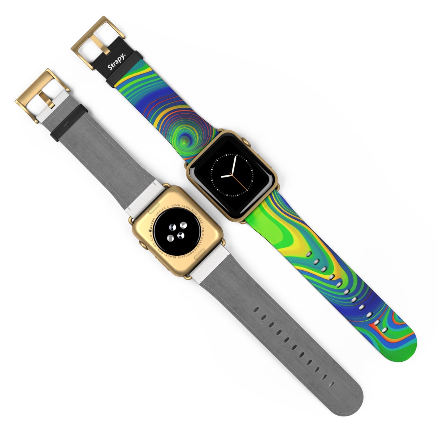 Surreal Wavy Heatmap Pattern Leather Apple Watch Band