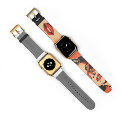 Féministe vintage des années 50 - Bracelet/Bande Apple Watch en cuir