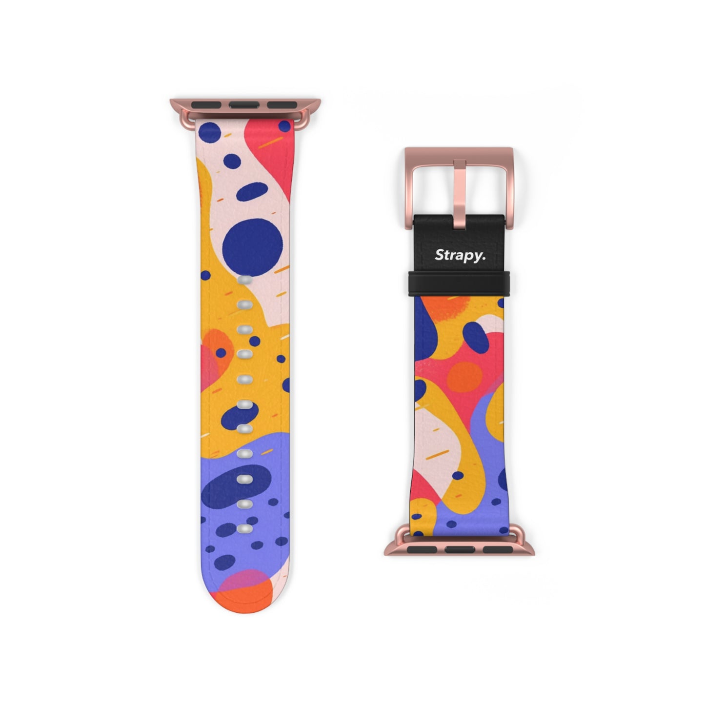 Abstract Art Pop Leopard Polka Dots Pattern - Bracelet/Bande Apple Watch en cuir