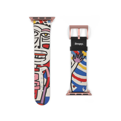 Abstract Jean Dubuffet Homage The Man - Leather Apple Watch Strap/Band