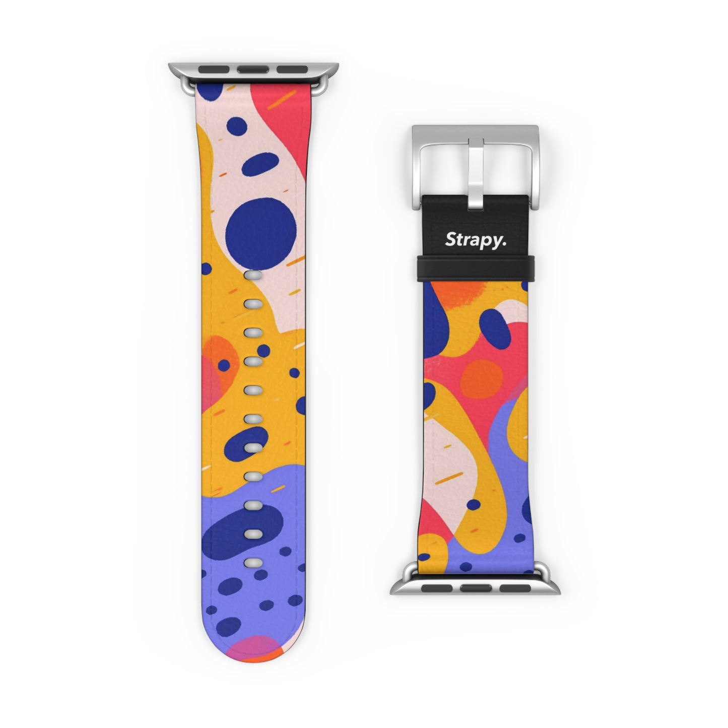 Abstract Art Pop Leopard Polka Dots Pattern - Bracelet/Bande Apple Watch en cuir