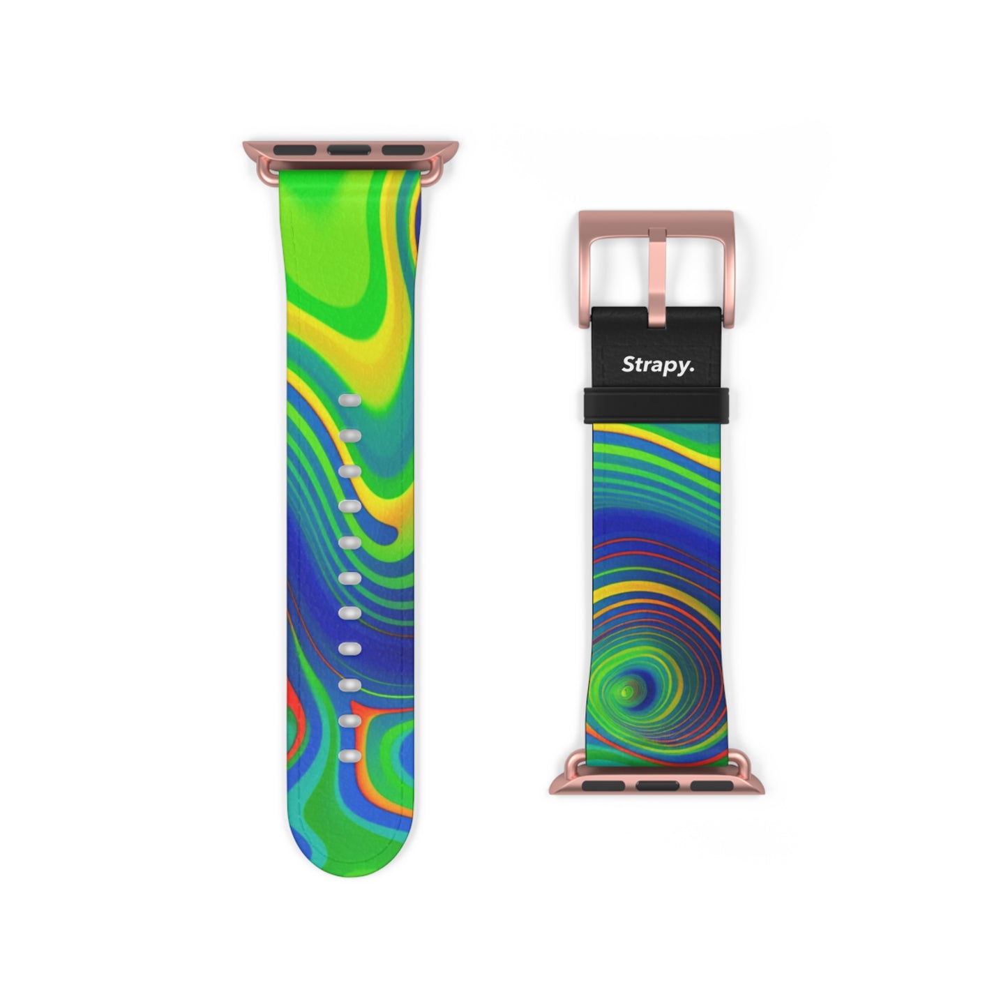 Surreal Wavy Heatmap Pattern Leather Apple Watch Band