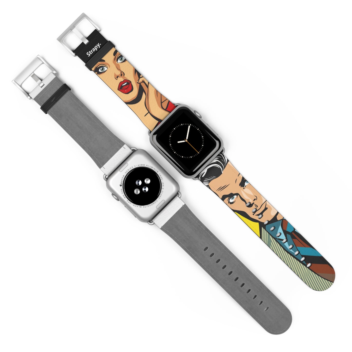 Vintage Art Pop Too Handsome - Leather Apple Watch Strap/Band