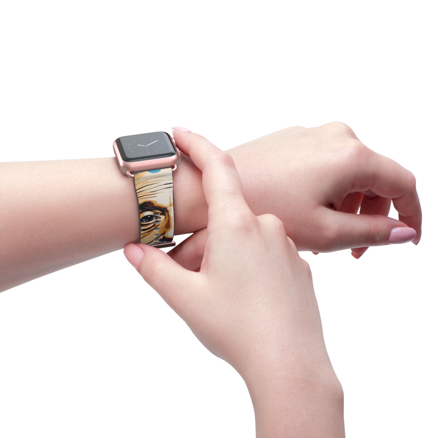 Art Pop Albert Einstein - Bracelet/Bande Apple Watch en cuir