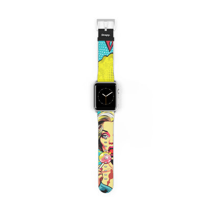 Artpop Comic Lollipop- Leather Apple Watch Strap/Band