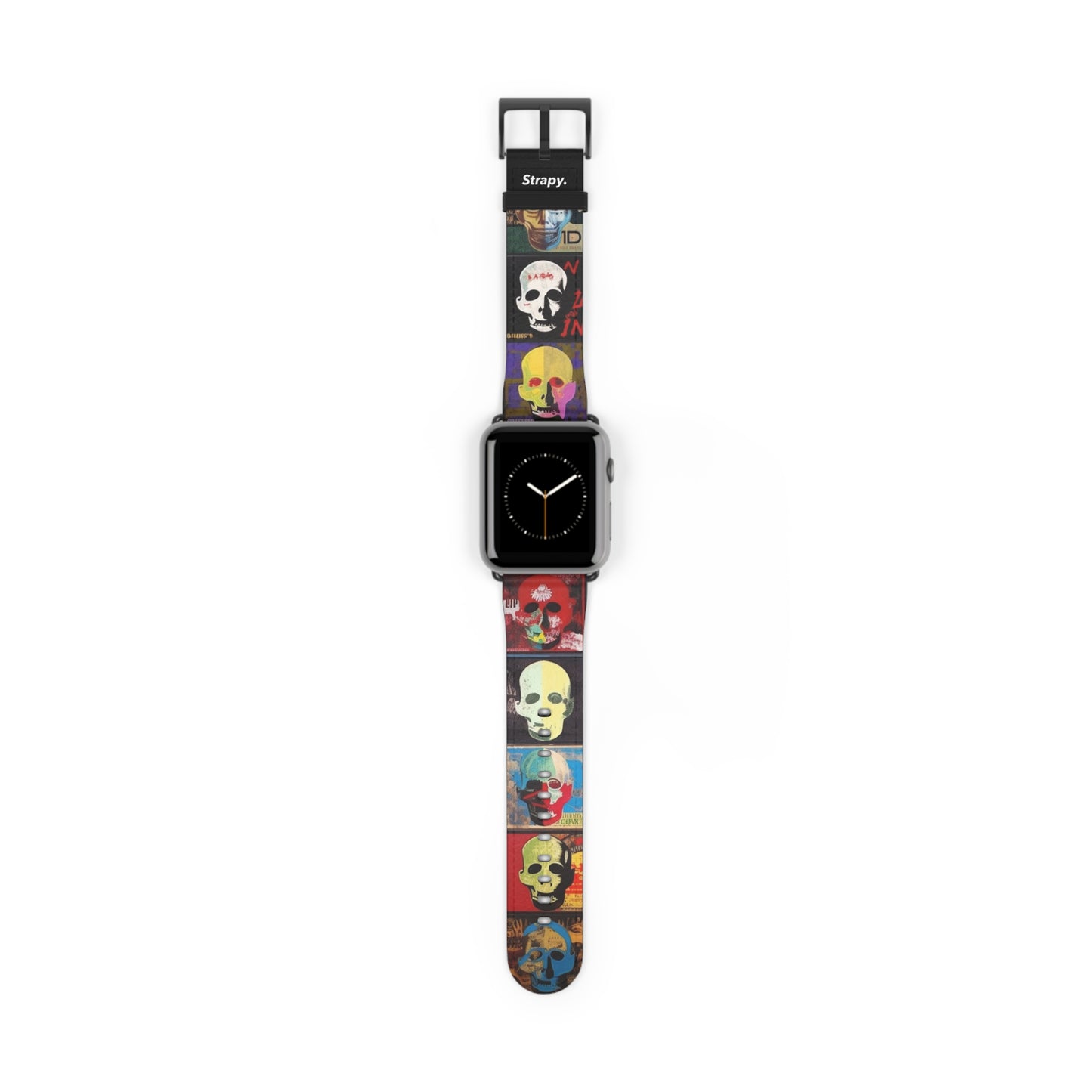 Art Pop Alec Monopoly Homage Head Skulls - Leather Apple Watch Strap/Band