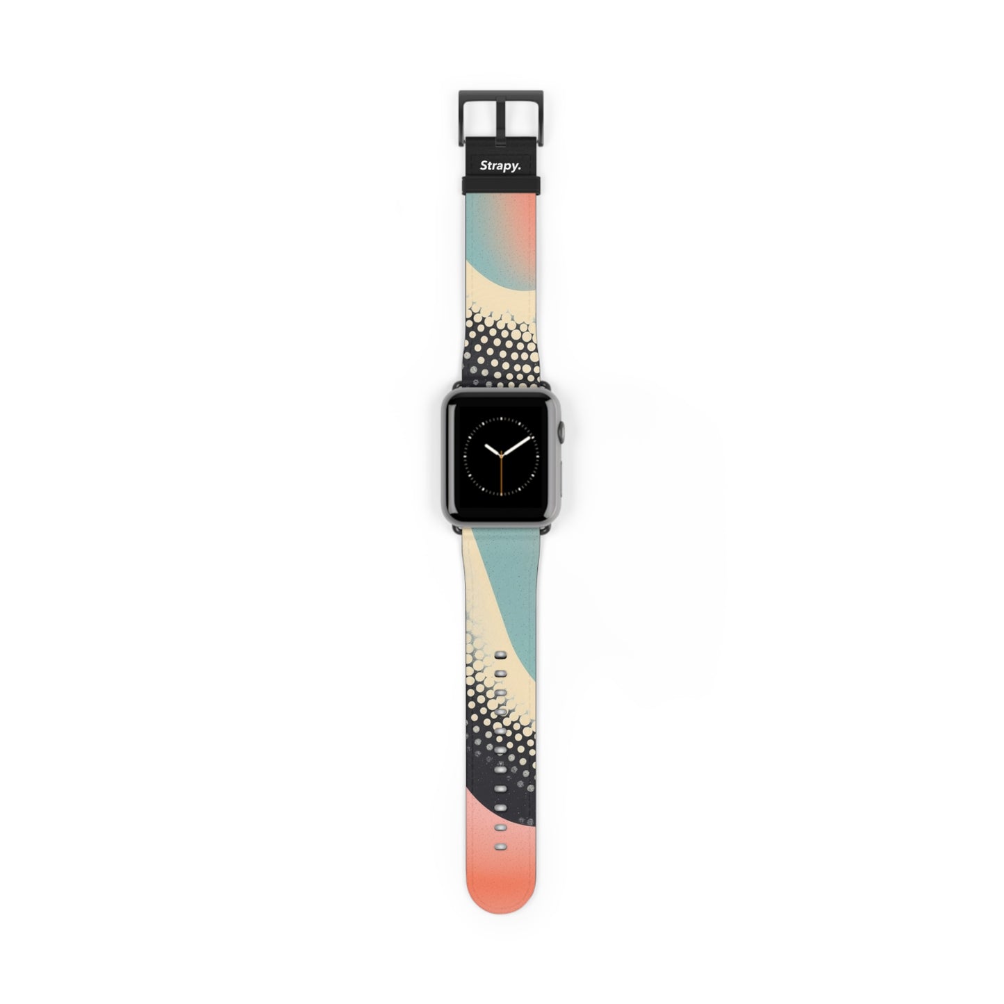 Motif serpent à pois pastel risographe abstrait - Bracelet/Bande Apple Watch en cuir