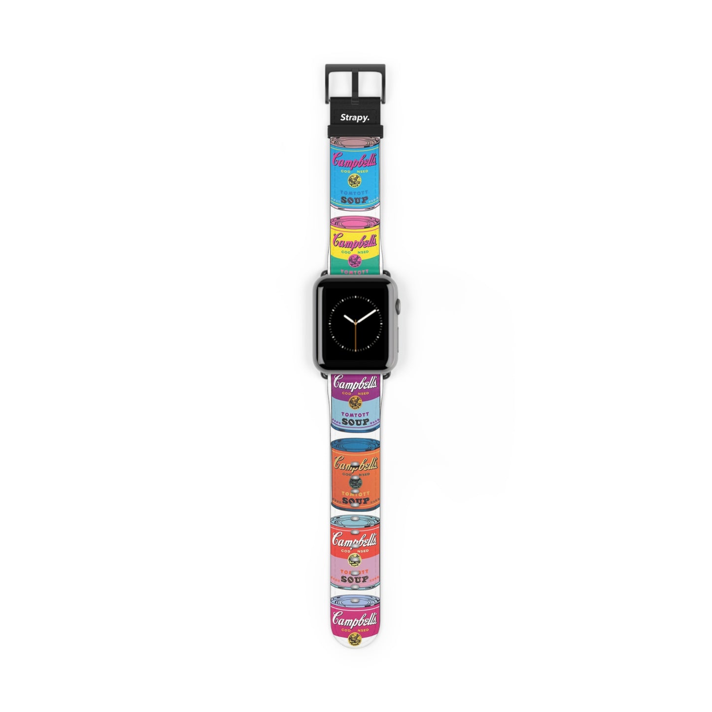 Art Pop Andy Warhol Homage Soup Pattern Leather Apple Watch Band