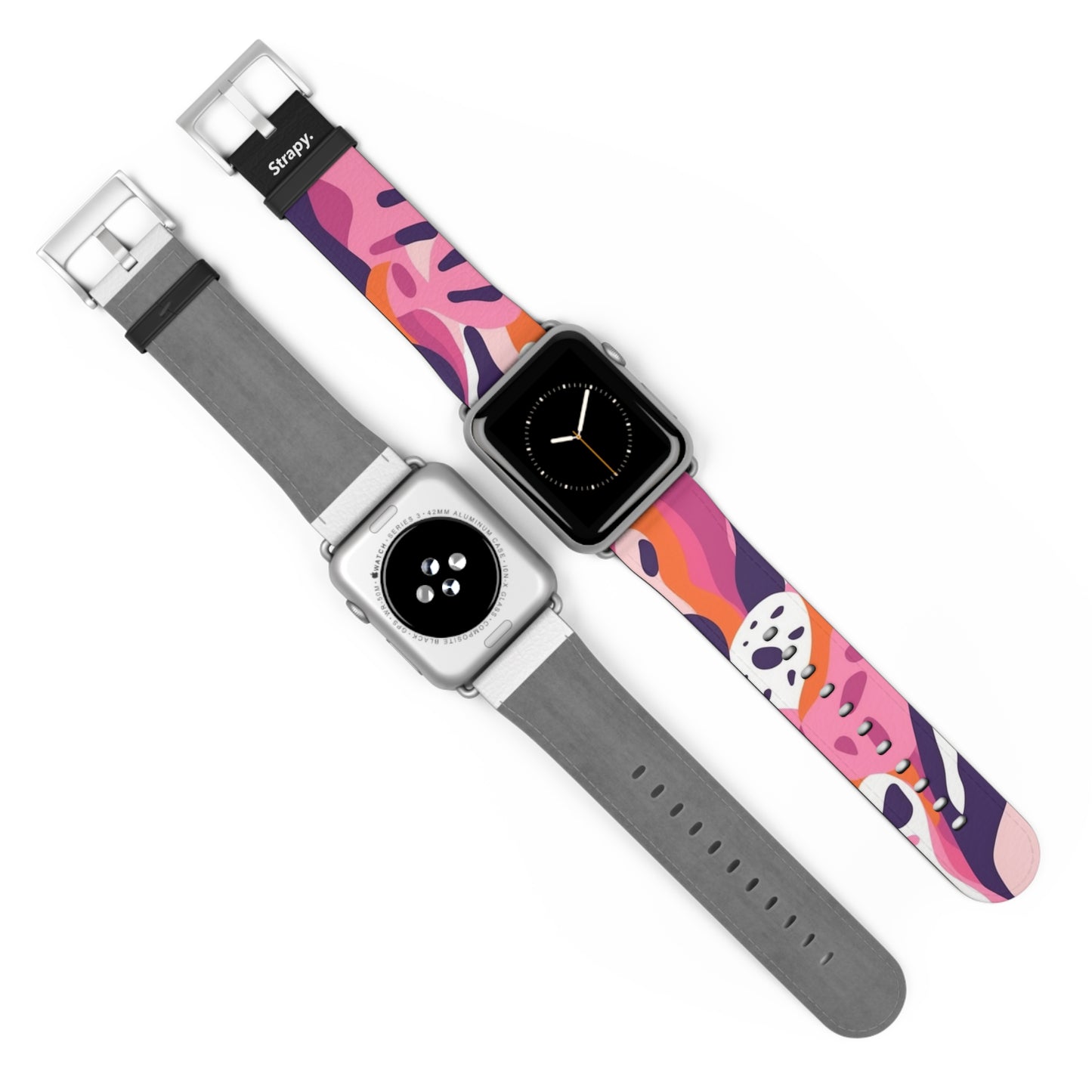 Motif Léopard Femme Minimaliste Abstrait - Bracelet/Bande Apple Watch en cuir