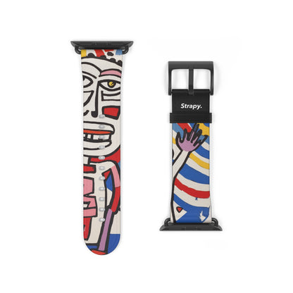 Abstract Jean Dubuffet Homage The Man - Leather Apple Watch Strap/Band