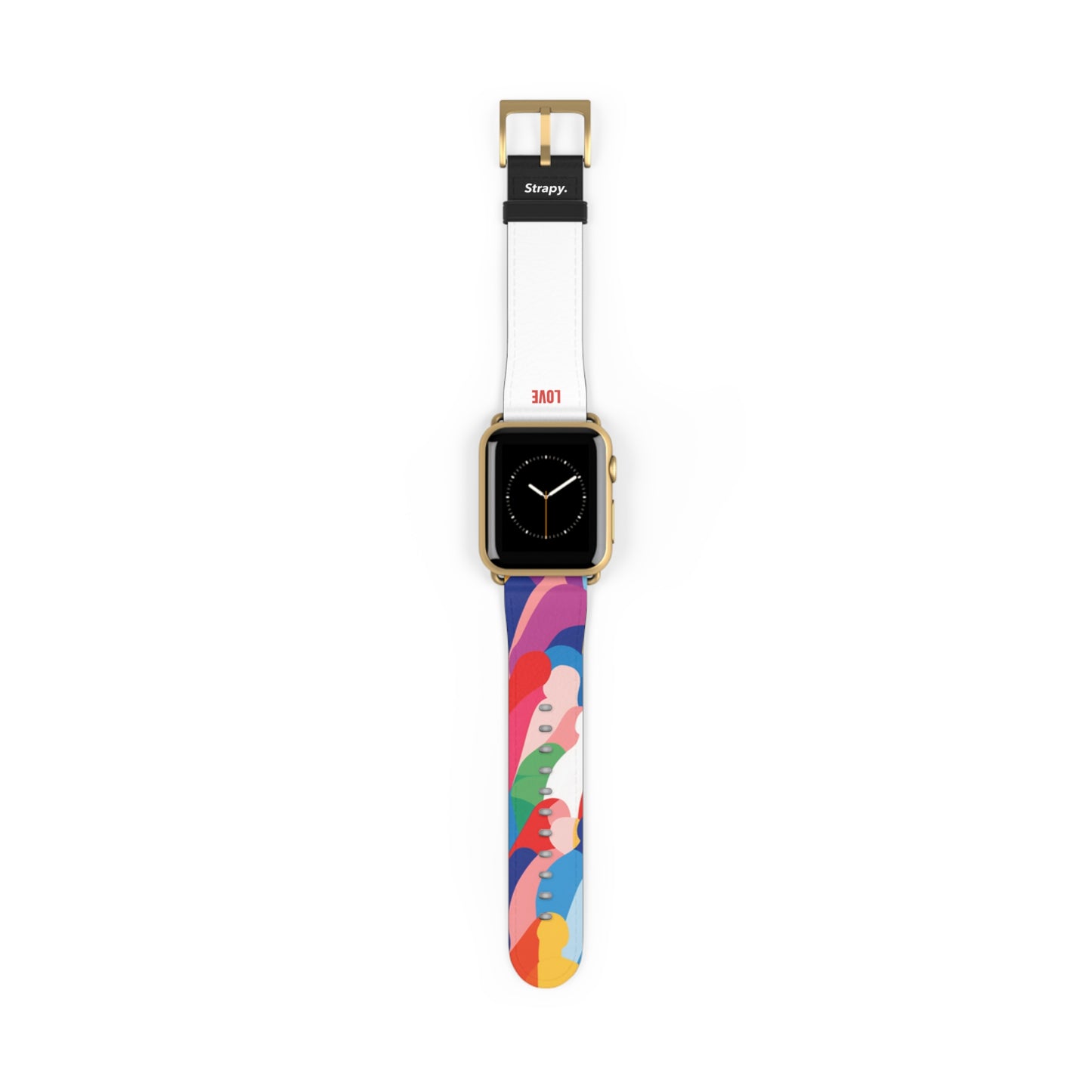 Abstract Love is Love Pride Pattern - Leather Apple Watch Strap/Band