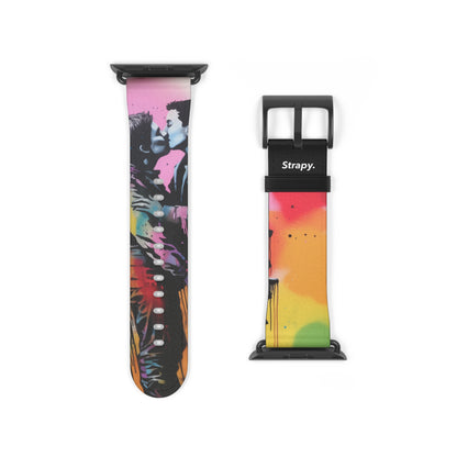 Stencil Love is Love (He/Him/They) Pride - Leather Apple Watch Strap/Band