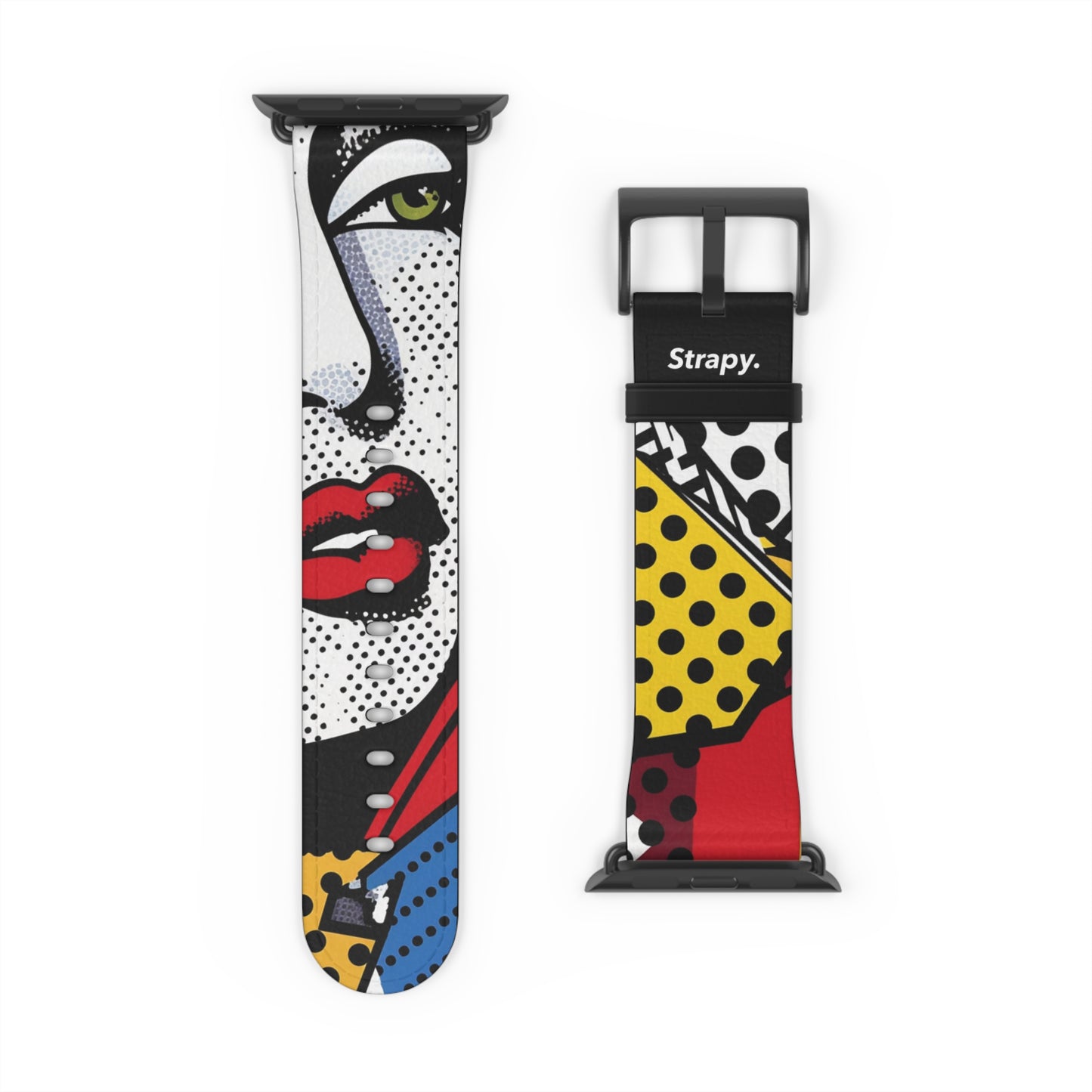 Comic Art Pop Lichtenstein Homage Woman - Leather Apple Watch Strap/Band